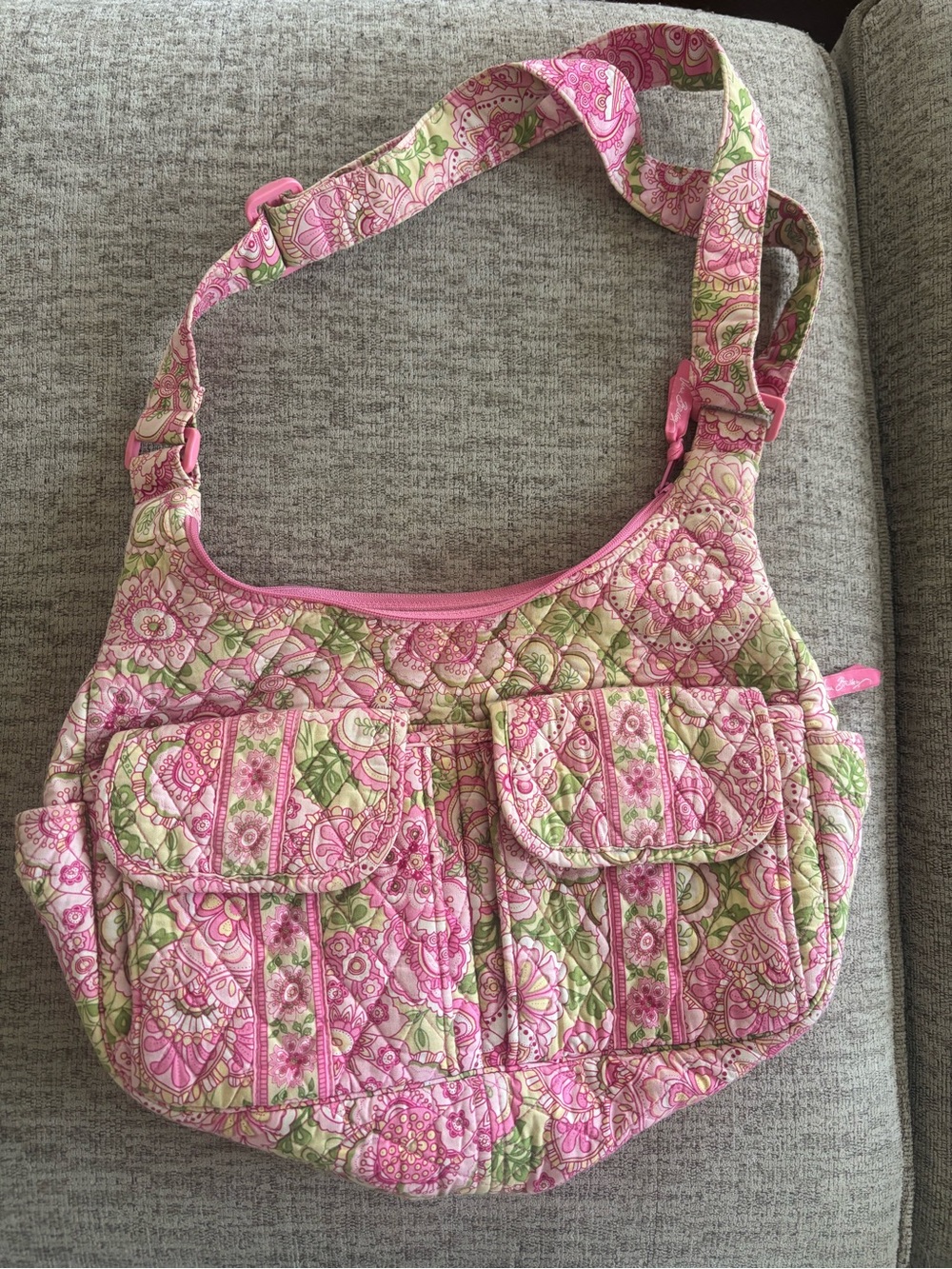 Vera Bradley Pink Floral Quilted Shoulder Bag